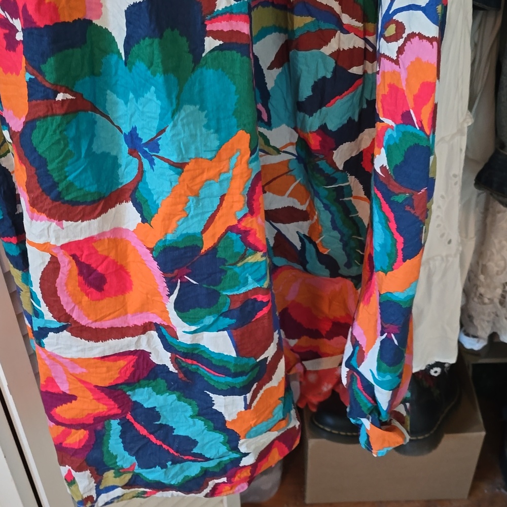 Floral Strapless Summer Dress in Multicolor. 3x - Picture 2 of 3